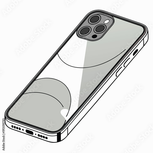Modern Bezel-Less Smartphone Device Vector Icon