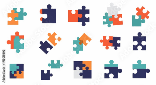 Colorful Jigsaw Puzzle Pieces Illustration.