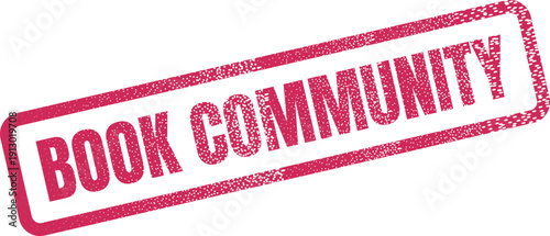 Book Community grunge effect rubber stamp for literary groups reading clubs and collaborative projects