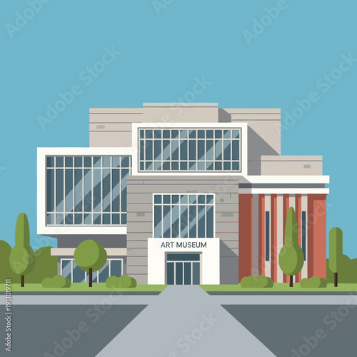 Modern Art Museum Building Architecture.