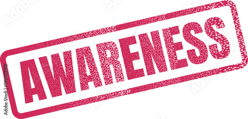 Awareness message in a distressed red rubber stamp effect for public health campaigns and social advocacy