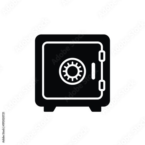 Vector illustration icon black safe icon with white outline
