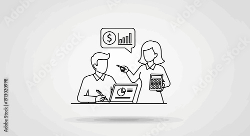 Business professionals analyzing financial data and charts using modern technology