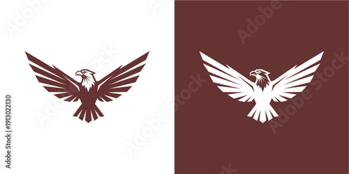 Majestic eagle emblem with ou...
