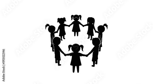 Group of Children Holding Hands Together.