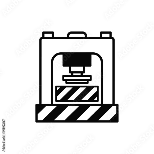 Vector illustration icon 3d printer icon with striped base