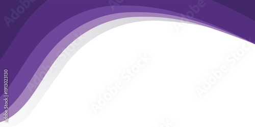 Purple business wave banner on white background, flat purple gradation. wavy background