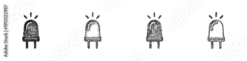 Sketch led icon design set