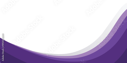 Purple business wave banner on white background, flat purple gradation. wavy background