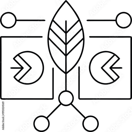 indigenous data sovereignty line art vector illustration on transparent background
