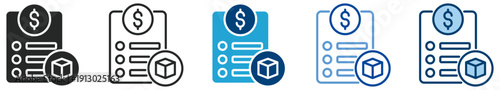 Price list icon set multi style icon set collection vector illustration