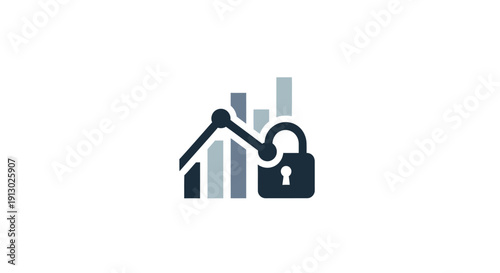 Security Lock and House Graph Icon.