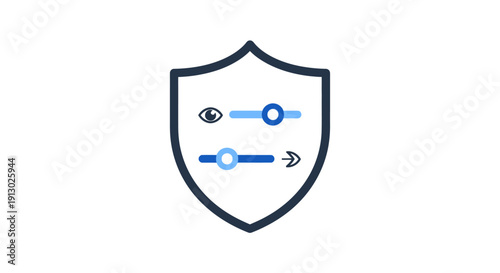 Shield Icon with Security Symbols Inside.