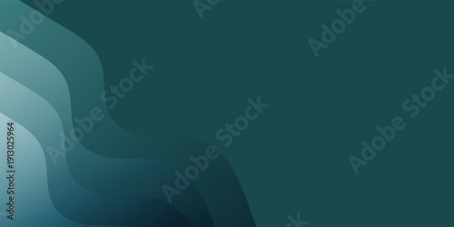 Abstract Teal Wave Background With Layered Gradient Curves For Modern Design And Business Use