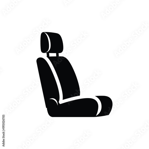 Vector illustration icon simple black and white illustration of a car seat