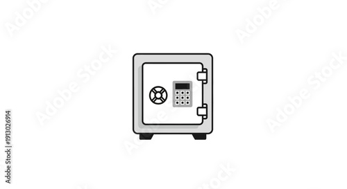 Simple Line Drawing of a Safe.