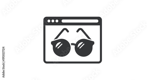 Sunglasses Icon in Browser Window.