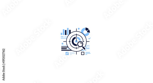 Target Icon with Charts and Graphs.