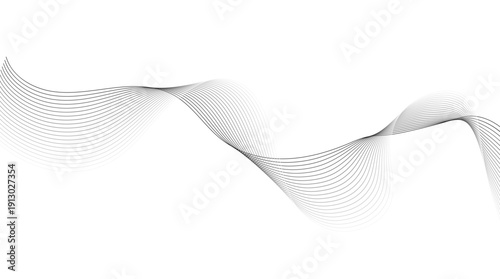 Abstract White Background with Grey Gradient Wave Lines Modern Minimalist Vector Art for Corporate Business Landing Page Technical White Paper and Clean Web Header Design Illustration