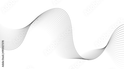 Abstract White Background with Grey Gradient Wave Lines Modern Minimalist Vector Art for Corporate Business Landing Page Technical White Paper and Clean Web Header Design Illustration