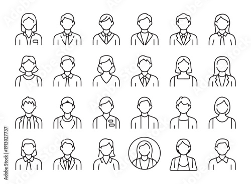People vector line icons set. contains such icons as user, avatar, profile, human, social, account