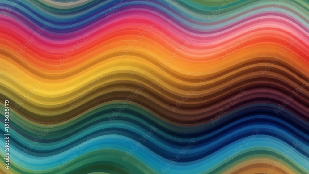 Obraz premium Colorful Wavy Lines Pattern Design Element.