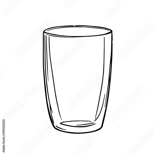 Minimalist scientific glassware line art illustration featuring elegantly curved glass tubing on a clean white background, ideal for laboratory and research-themed designs