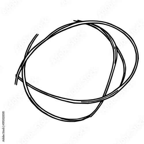 Minimalist Black Line Art Illustration of an Inoculating Loop on a Clean White Background, Ideal for Scientific and Medical Graphics