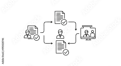 Business process workflow with document approval and remote collaboration.