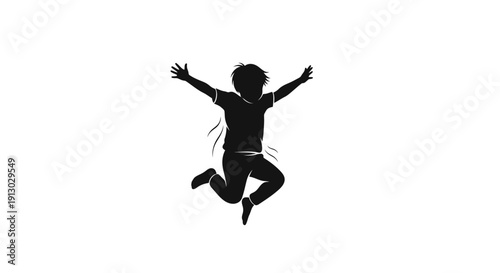 Silhouette of a Person Jumping Freely.