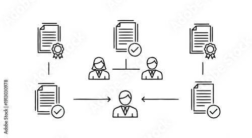 Business Process Flowchart with People and Documents.
