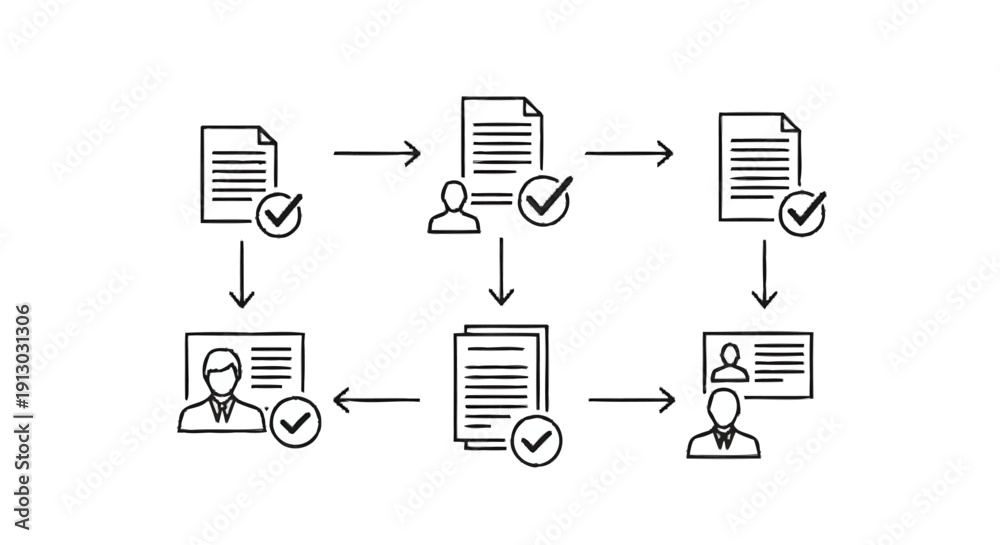 Fototapeta premium Business Process Workflow Document Approval and Management.