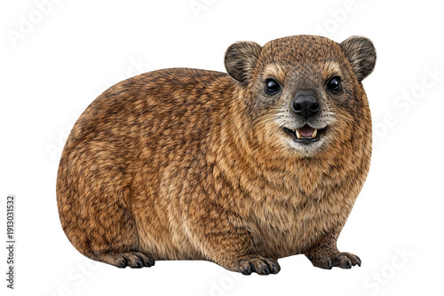 : Rock Hyrax Isolated on White Background