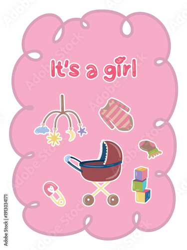 Baby Shower Greeting Cards Bundle Soft Pastel Style. Its a Boy Its a Girl Announcement Template.