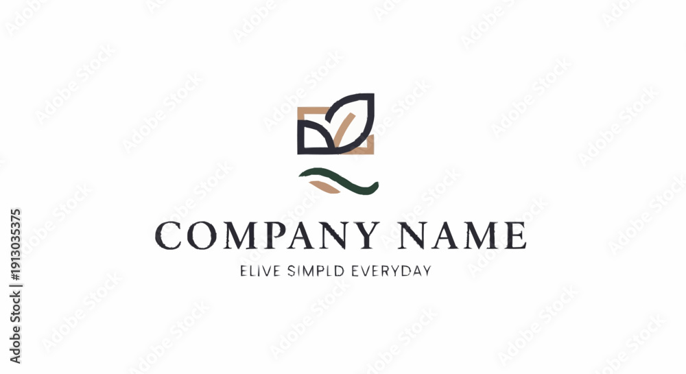 Obraz premium Company Logo with Leaf Design Element.