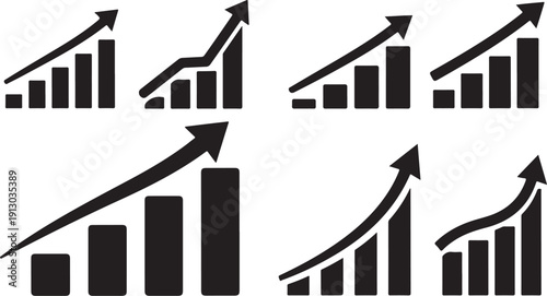 Increasing Business Growth with Arrow Graphs and Charts Rising