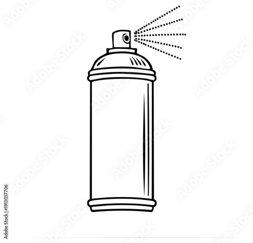 Line Art Spray Paint Can Dispensing Mist and Droplets Icon