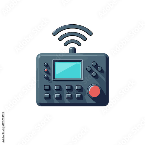 remote control transmitter icon with antenna and wireless signal