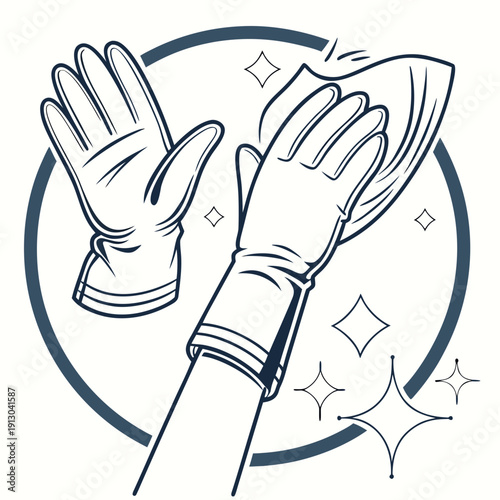 Pair of Blue Cleaning Gloves as Hygiene Safety Item
