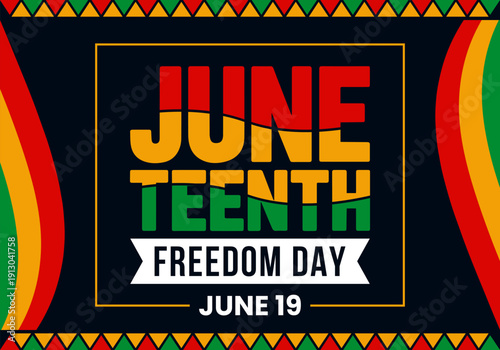 Colorful Juneteenth freedom day celebration background design