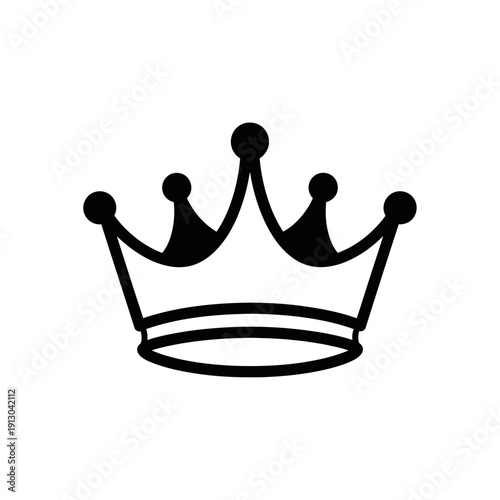 Foto Black crown icon royal symbol.