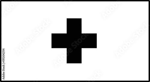 Foto Black cross medical symbol logo.