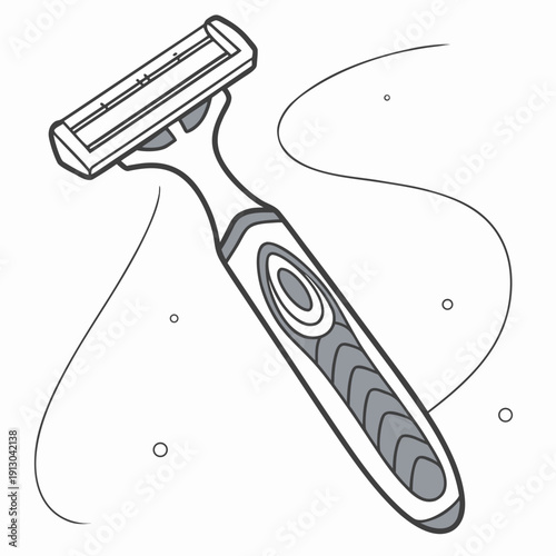 Disposable razor for personal hygiene, close-up view