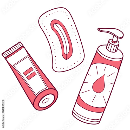 Feminine Hygiene Essentials Neatly Arranged for Modern Care