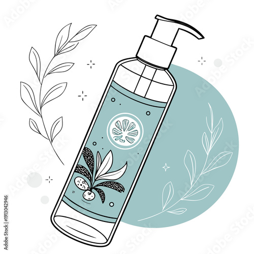 Hygiene Shower Gel Bottle Vector Art