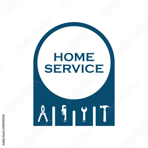Home service or home repair logo template illustration