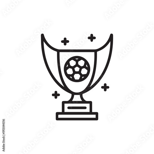 Soccer trophy with sparkles symbolizing victory and achievement in sports