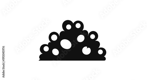 Black silhouette of stacked washers.