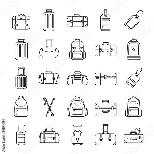 Variety of luggage and travel bags.