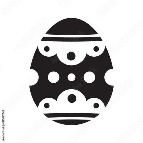 Easter egg silhouette icons with decorative patterns
